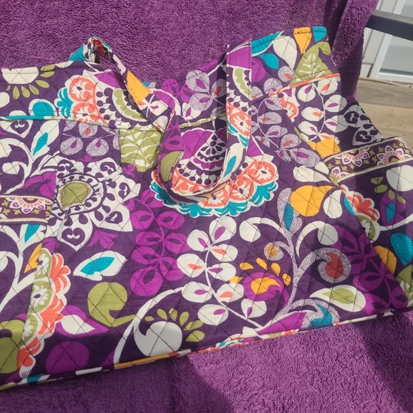 Vera Bradley Plum Crazy Tote Bag - Picture 2 of 5